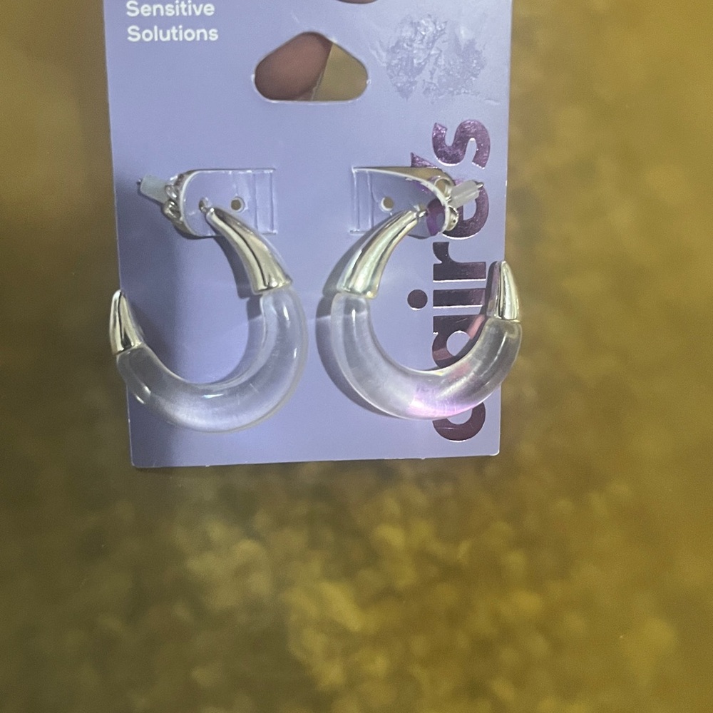 Claire's Transparent Hoop Earrings
